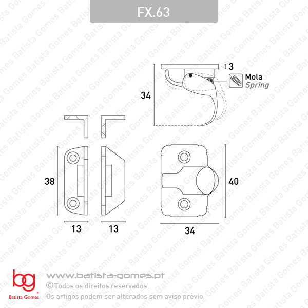 Fecho com mola para janela